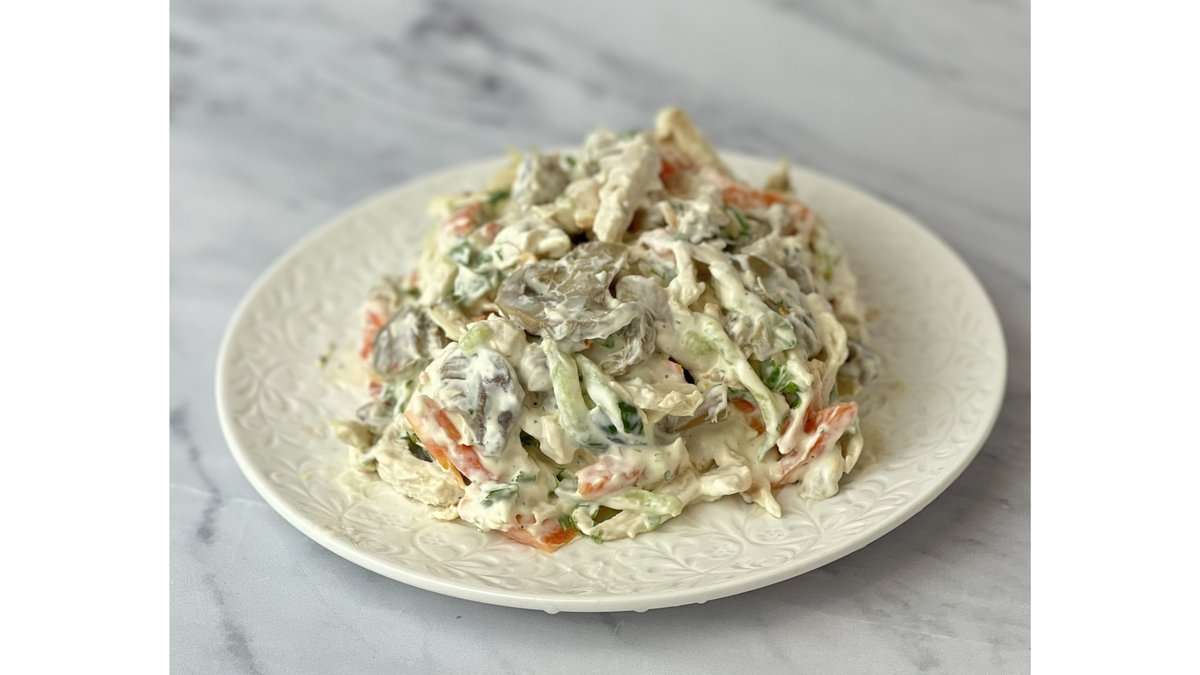 Mushroom salad (with mayonnaise)